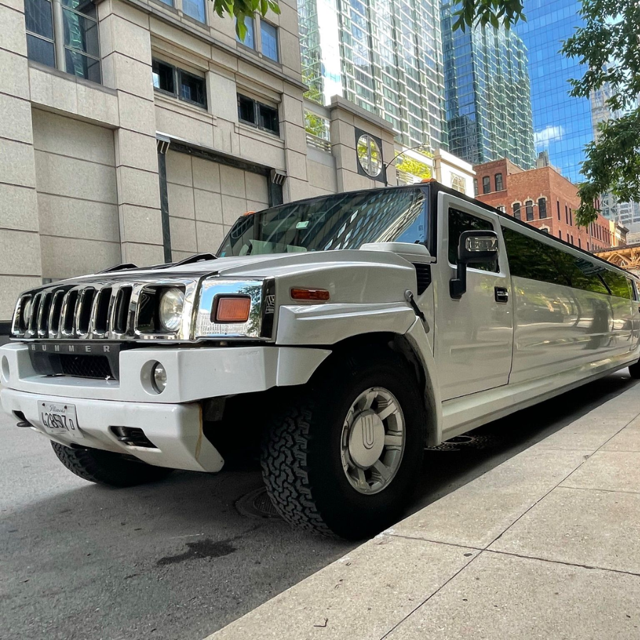 Stretch Hummer Limo in White Color