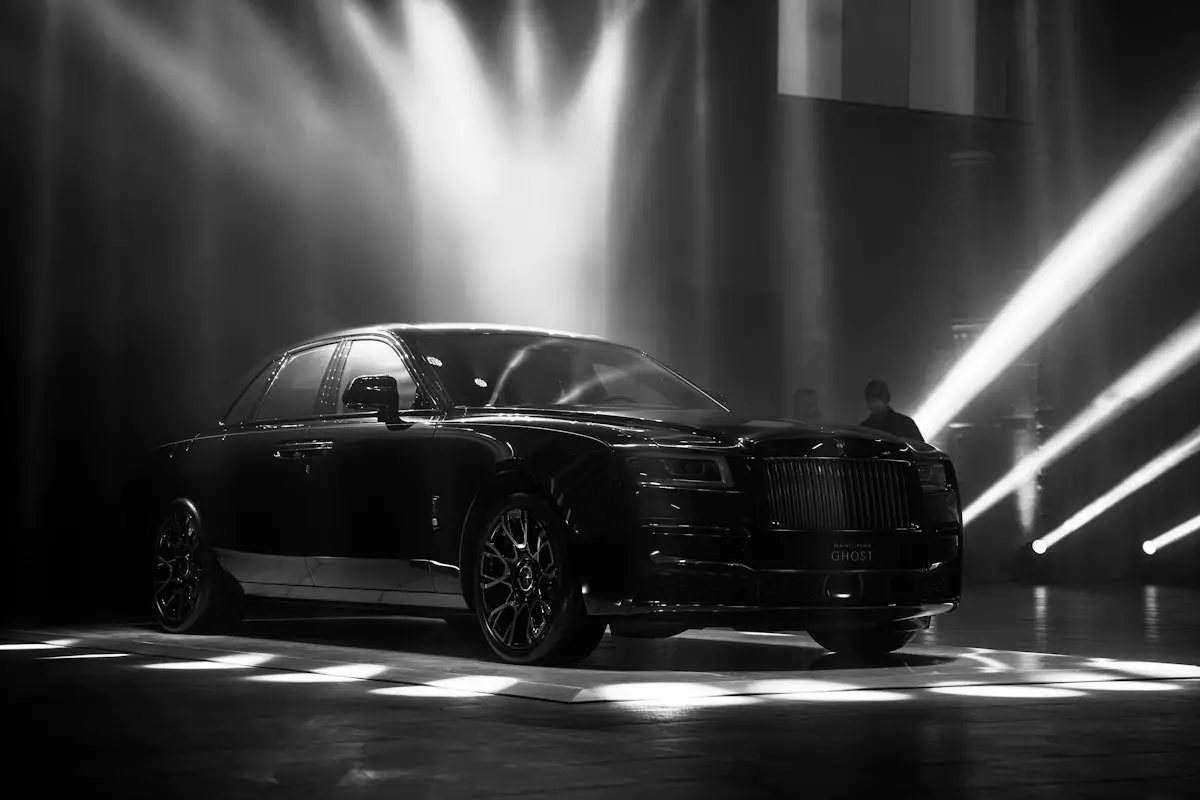 Rolls-Royce Dawn under spotlights